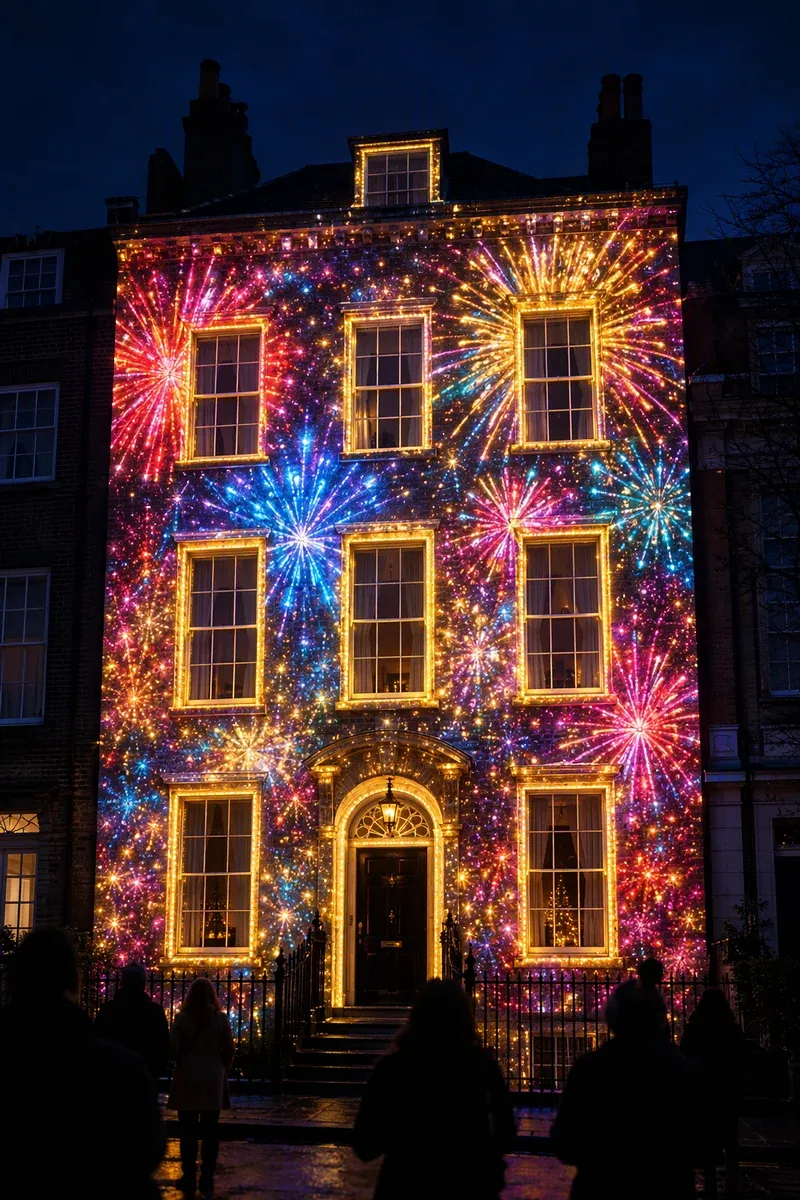 Midnight Fireworks projection mapping template
