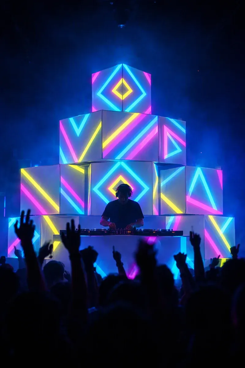Neon Boxes projection mapping template