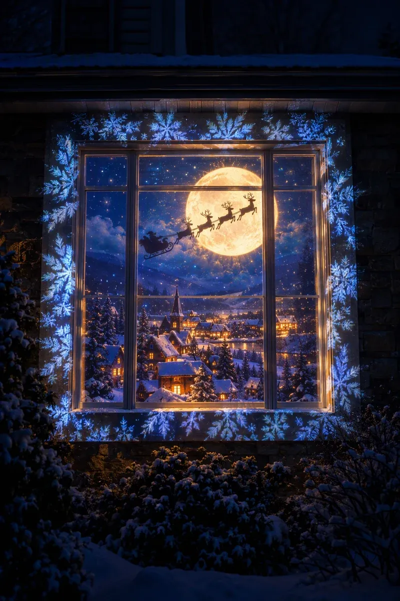 Sleigh Window projection mapping template